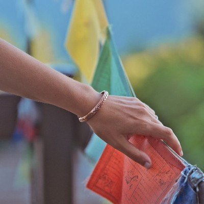 Armband aus geflochtenem Kupfer | Handmade in Nepal | Hippie Boho | reines massives Kupfer