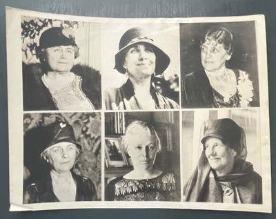 1933 GRACE COOLIDGE & 5 OTHER PRESIDENTS WIDOWS PRESS PHOTO w/CAPTION ROOSEVELT