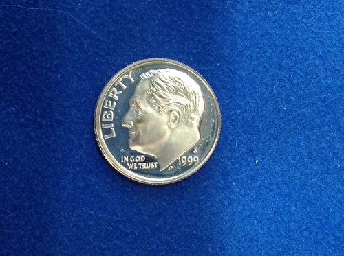 1999 S Silver Proof Roosevelt Dime Ten Cent Coin 10c
