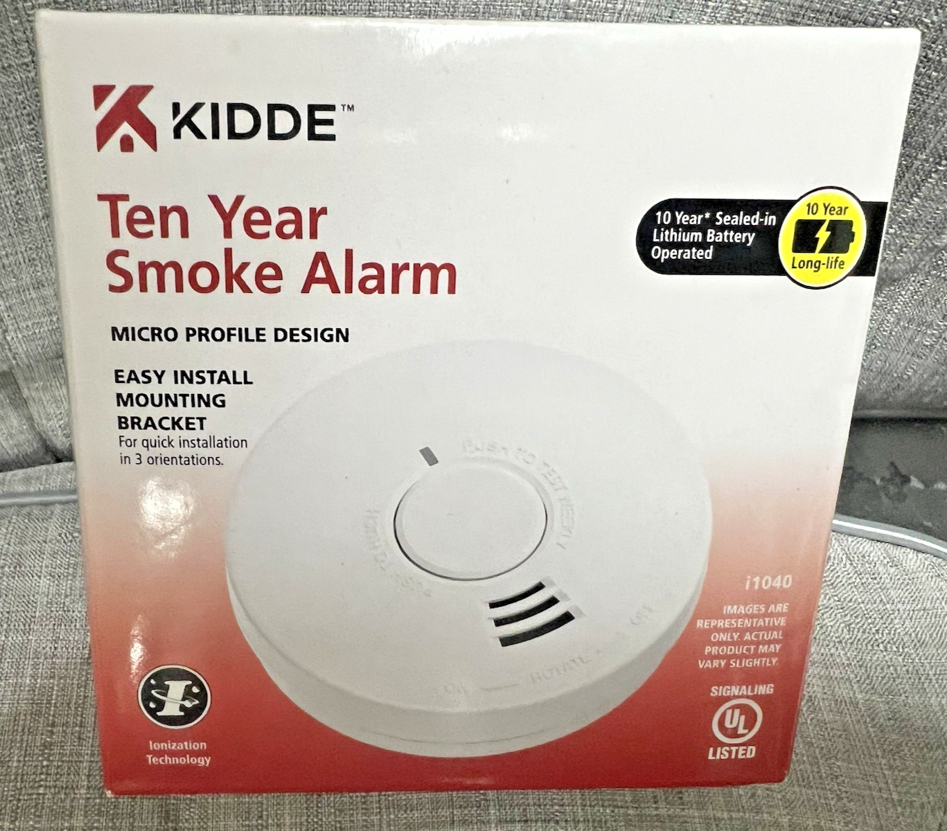 KIDDE SMOKE DETECTOR 10 Year Battery i1040 MICRO PROFILE IONIZATION ALARM SENSOR-image