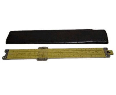 Vtg Pickett N902ES Slide Rule Aluminum Engineering Calculator w/Leather Case USA