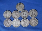 Lot 9 Walking Liberty 90% Silver 1918-43 US Coins 108.2 Grams US Mint