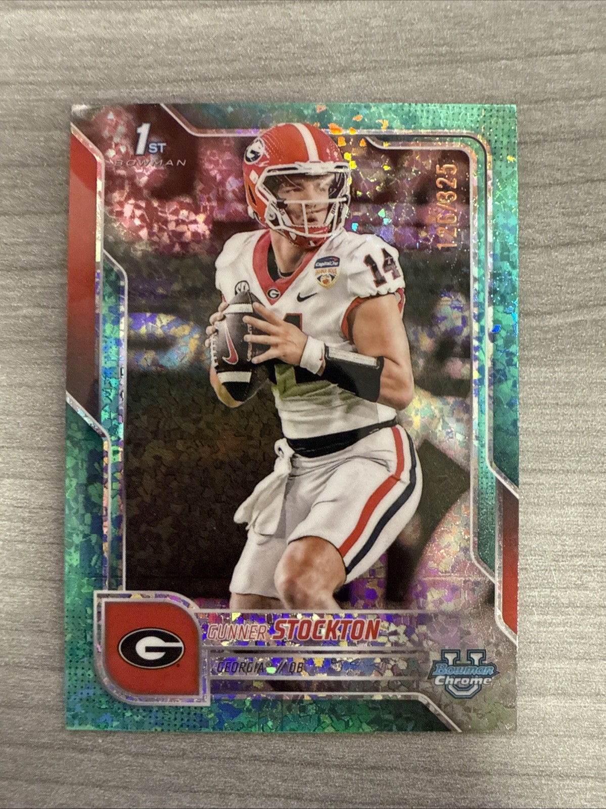 2025 Bowman Chrome U Gunner Stockton 1st Bowman Aqua Mini Diamond Refractor /325