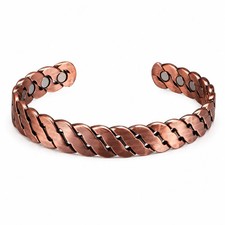 100 Pure Copper Bracelet Solid Heavy Twist Arthritis Pain Therapy Healing Cuff
