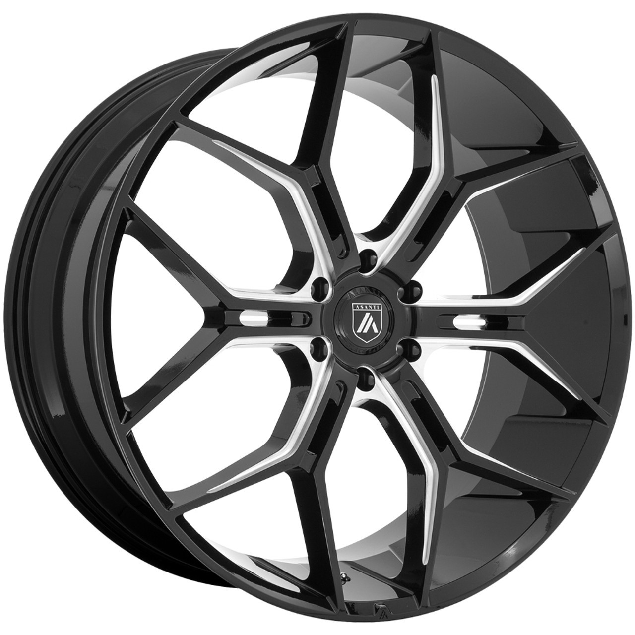 Image of 24x10 +20 Asanti ABL-38 Monarch Truck 6x5.5 Gloss Black Milled Wheels (Set of 4)