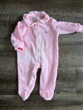 80s Vtg Izod Lacoste Baby Sleeper Medium 12-18 pds Pink Infant 1 Pc Terry PJ