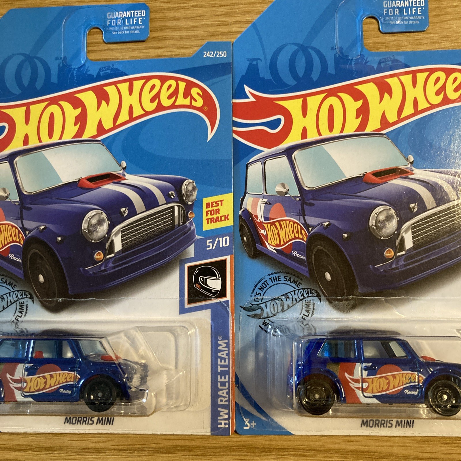 HOT WHEELS 2019 #242 BLUE RACE TEAM MORRIS MINI COOPER LOT OF 2