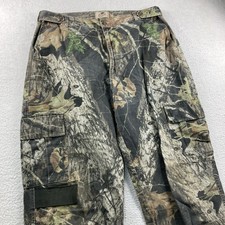 Vintage Mossy Oak Camo Cargo Pants Men Large Green Brown Ripstop Camouflage
