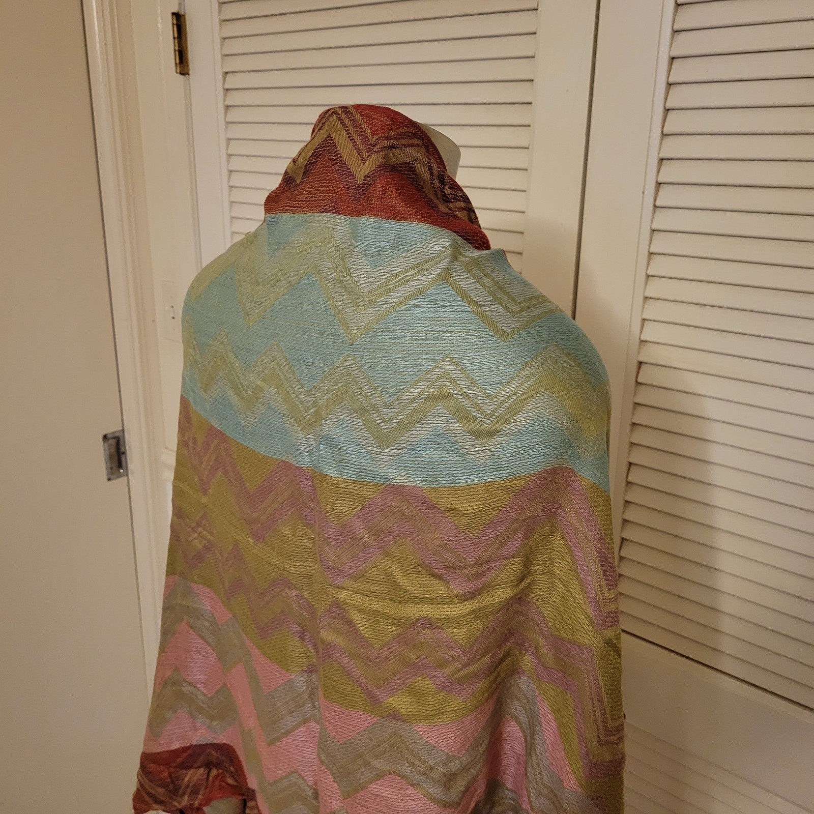 Colorful Zigzag Pattern Reversible Viscose Pashmi… - image 6