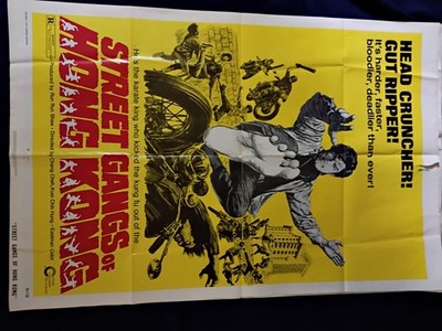 This is a 1974 one-sheet movie poster for the Street Gangs of Hong Kong