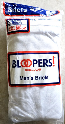 1995 Bloopers Irregular 2 Each Men's Briefs 50-52 Waist Size 3XL 100% Cotton
