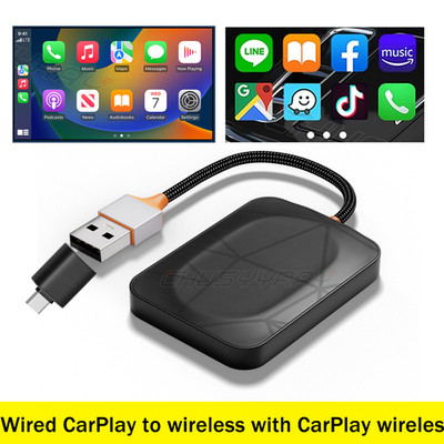 Wireless Carplay AI box Android Auto Adapter Converter with  YouTube WIFI