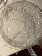 Glaze Glass Christmas Santa Plate 14”