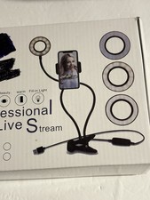 LED Ring Light Phone Holder Clip USB Live Stream Selfie Light Flexible