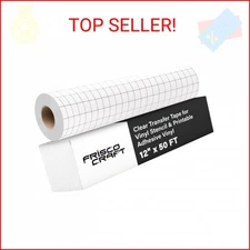 Frisco Craft Clear Vinyl Transfer Paper Tape Roll w/Alignment Grid Application T