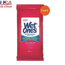 Sensitive Skin Cleansing Wipes Plant Based Hypoallergenic 20 Count Pack of 3 New