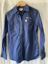 Carhartt Women s Blue Long Sleeve Button-Up W...