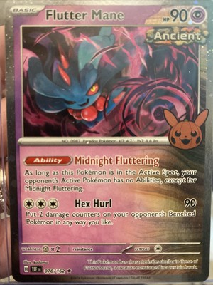 **TWO RANDOM CARDS &** Flutter Mane (Cosmos Holo) 078/162 Trick or Trade Booster