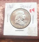 1961 US FRANKLIN SILVER HALF DOLLAR PROOF VF