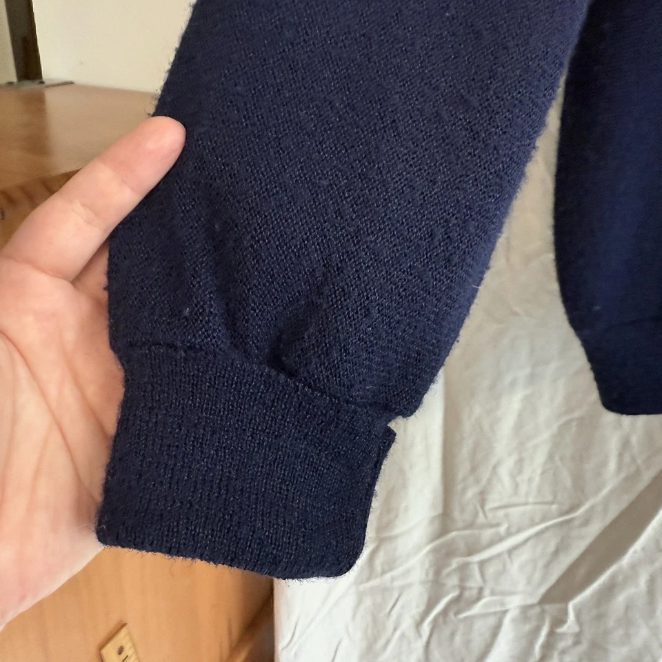 IZOD Lacoste 男式开衫毛衣开衫海军蓝 Orlon 丙烯酸尺寸 XL 复古 — 第 4/4 张图片