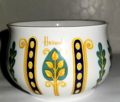 Vintage Harrods Knightsbridge Royal Crown Duchy Leaf Porcelain Sugar bowl