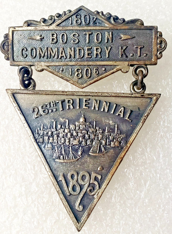 Antique 1895 Knights Templar 26th Triennial Conclave Medal Boston Commandery K.T
