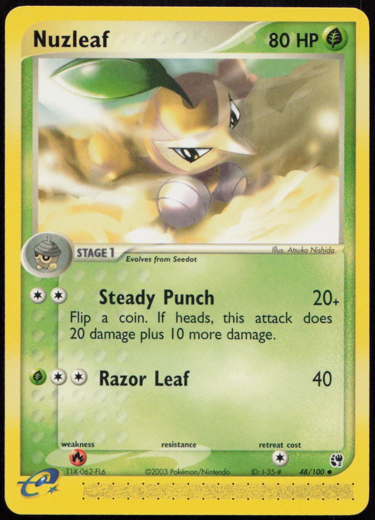 Nuzleaf 48/100 NM Sandstorm Uncommon Pokemon