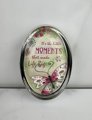 Glass Paperweight  It s The Little Moments That Make Life Big  Butterfly