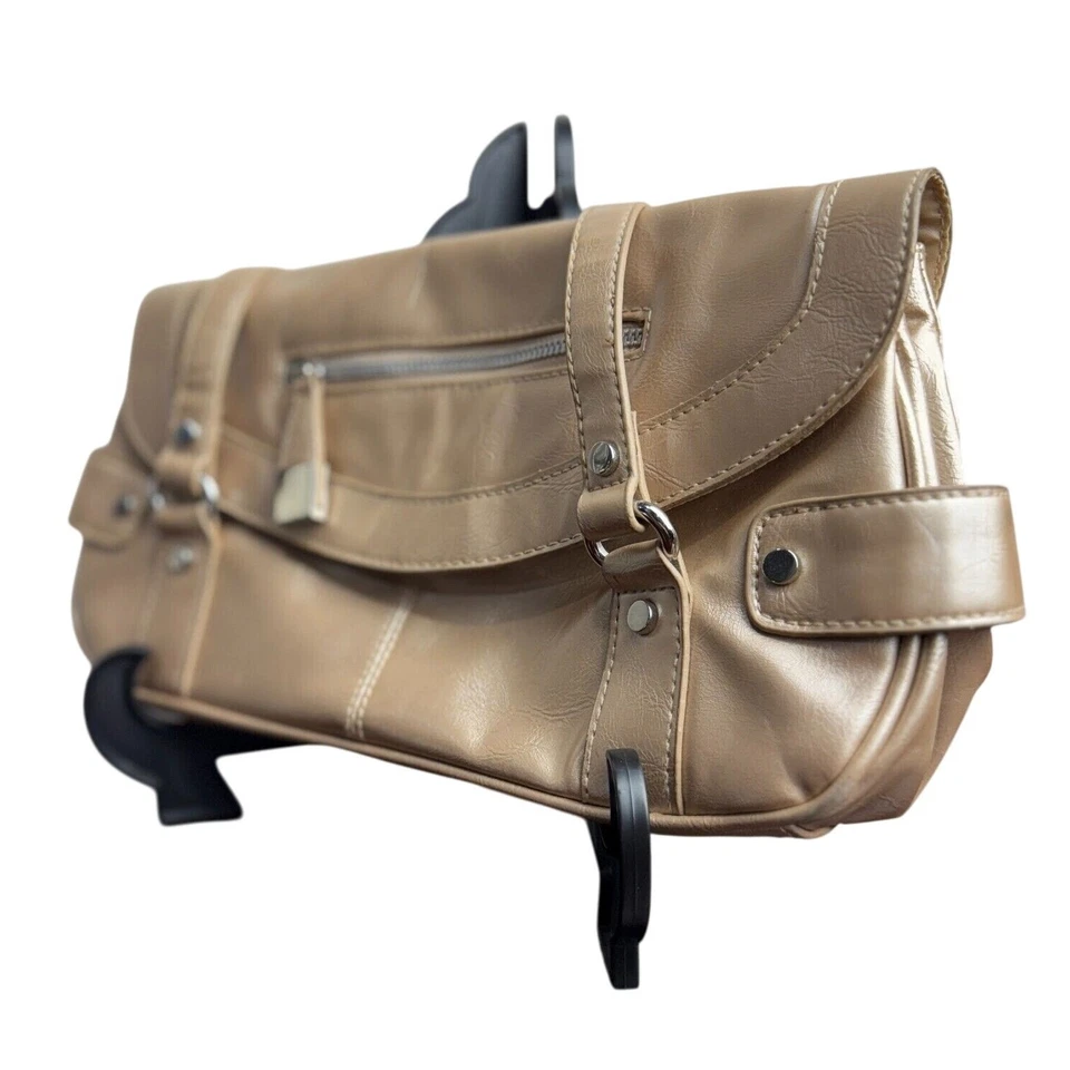 Women's Apt-9 Gold Vegan Leather Shoulder Bag Purse - Size 12.5 W x 7 H - Image 4 of 4