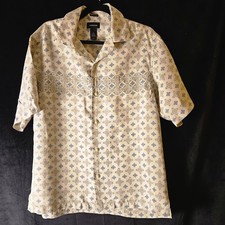 Liz Claiborne Travelers Shirt Blouse Sz M Button Up 100 Silk VINTAGE Style