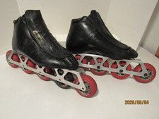 VTG. RIEDELL 401 INLINE SPEED SKATES ON EXCELSIOR FRAMES 1990'S SIZE 6