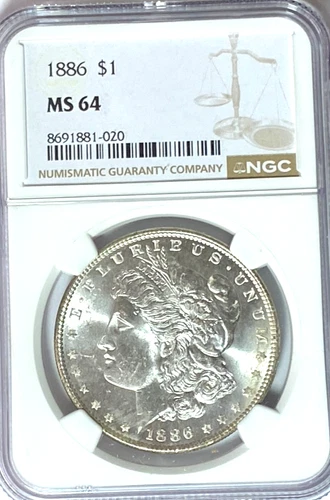 1886 $1 Morgan Silver One Dollar MS64 Philadelphia BU