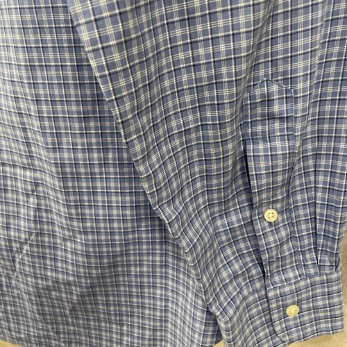 Ralph Lauren camicia abbottonata uomo XL blu vestibilità classica quadri manica lunga pony - Foto 9 di 12