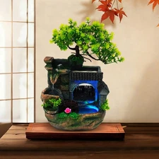 Adjustable Hand-carved Resin Led Tabletop Fountain Portable Waterfall Fountain