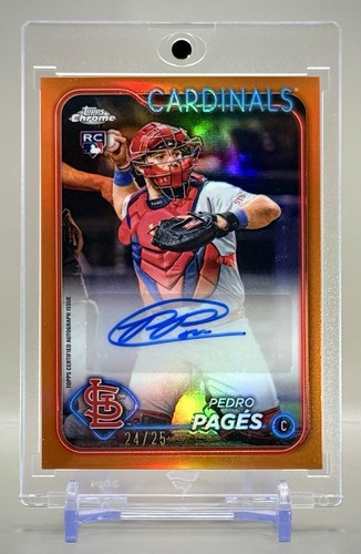 Pedro Pages 2024 Topps Chrome Update #AC-PP Orange Refractor Auto #24/25 SSP