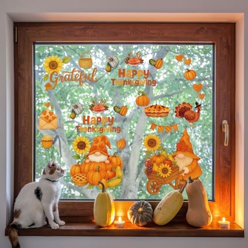 36 Blatt Fensterklammern Set Festlich Halloween Erntedank Weihnachten Winter - Bild 6 von 7