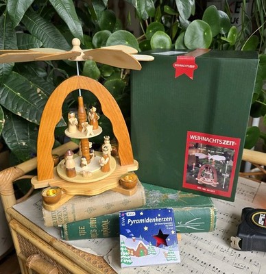 Weihnachtspyramide Krippenkarussell Holz Deutsche Weihnachts Pyramide verpackt