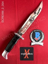 Timothy Olyphant Laurie Metcalf dual signed Buck 120 knife Scream 2 Beckett COA
