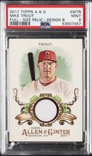 2017 ALLEN & GINTER FULL-SIZE RELIC-DESIGN B #MTR MIKE TROUT PSA 9