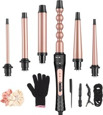 6 in 1 Curling Iron, Professional Curling Wand Set, Fast Heating Hair Curler ...