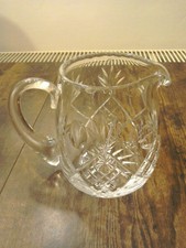 Water Jug Crystal Cut Glass Vintage 5" Heavy