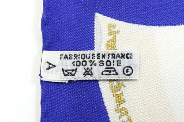 Hermès Souvenirs de Paris Bufanda de Seda Azul Multicolor 42cm Excelente Usado - Imagen 3 de 4