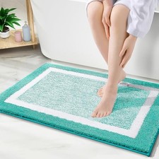 Bathroom Rugs 30x20, Extra Soft and Absorbent 30" x 20" Green and White
