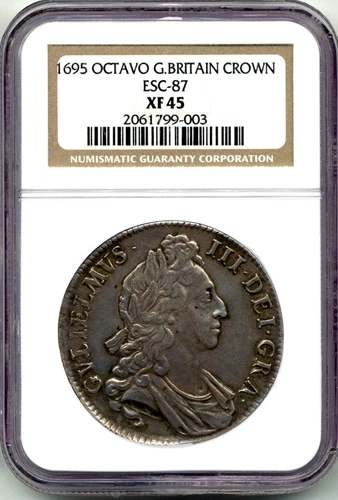 1695 Great Britain Crown, Octavo, William III - Choice Extremely Fine, NGC EF45