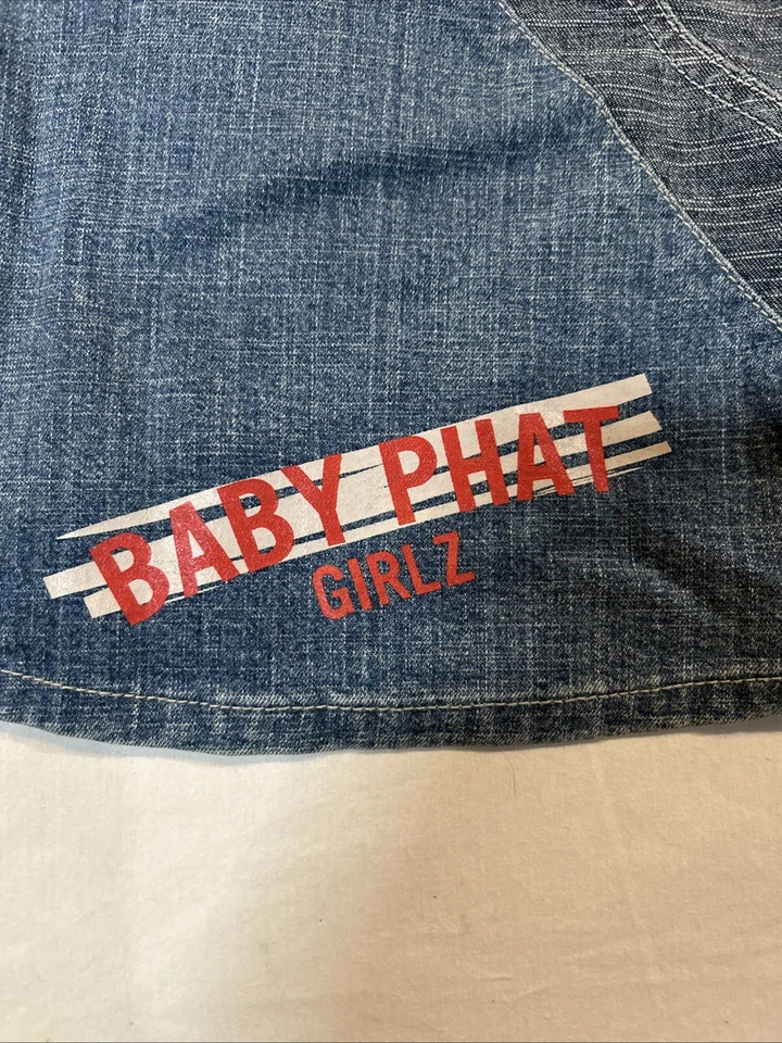 Винтажная асимметричная джинсовая лоскутная юбка Baby Phat для девочек размер 14 - Изображение 2 из 4