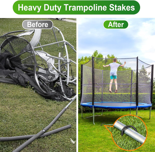 Trampoline Stakes Anchors High Wind 12''Ground Anchor Tent Stakes Heavy Duty, U - Picture 5 of 12