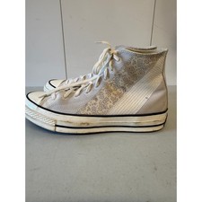 Converse Chuck 70 High Top Sneakers Floral Mixed Canvas Grey Cream Mens 8.5