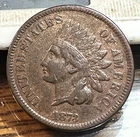 1873 Closed 3 Indian Cent Nice Original VF/XF CHRC