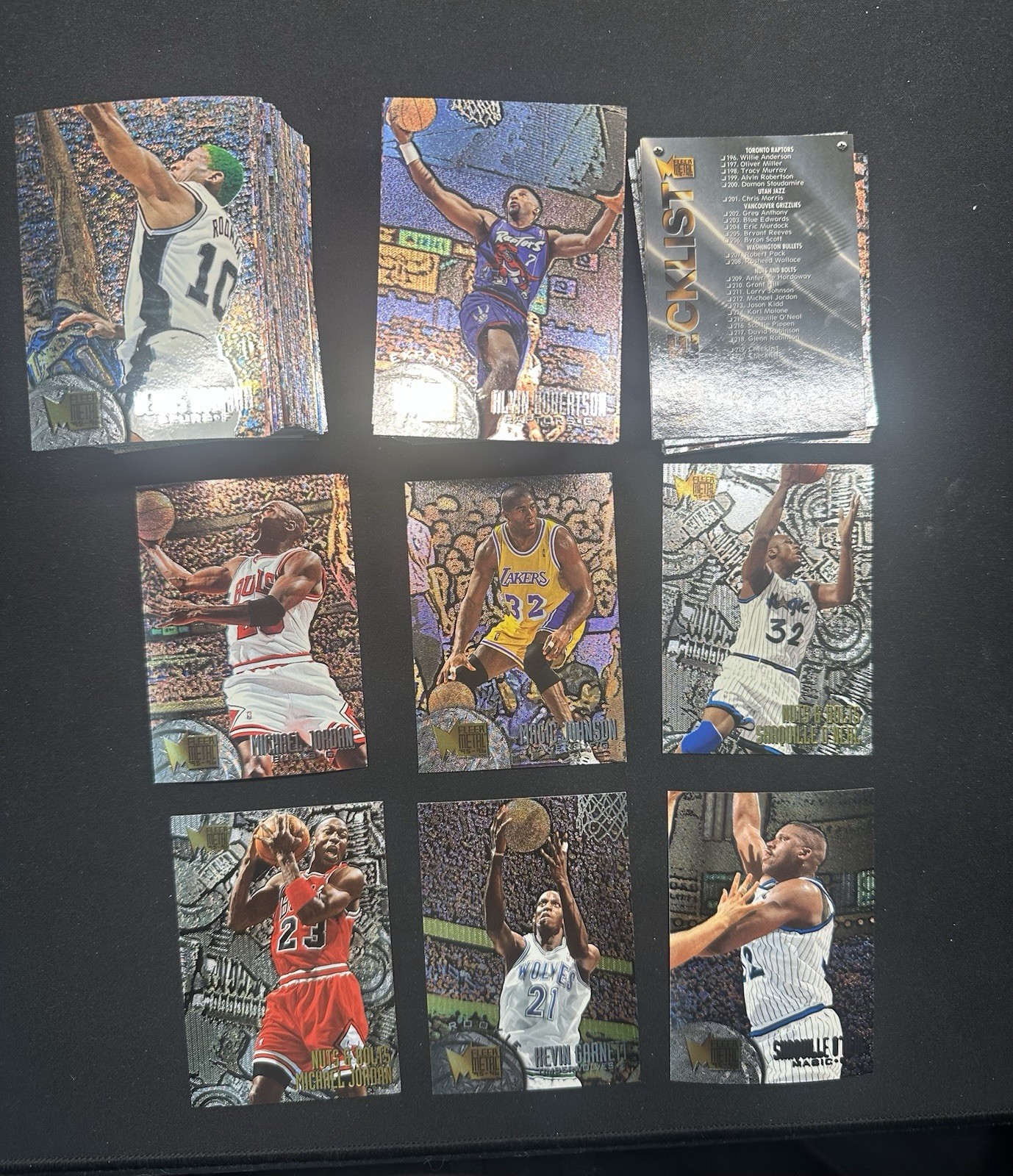 1995-96 Fleer Metal Basketball Complete Set 1-220 -2-Jordans ,Garnett