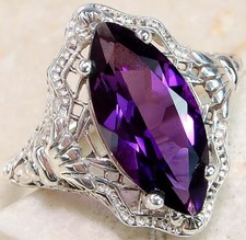4CT Natural Color Changing Alexandrite 925 Sterling Silver Ring Sz 6,7,8 RE2